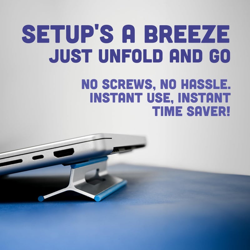Steepy (2 Pack) - Portable Electronic Device Stand - Lightweight Laptop Stand for Laptops, Smartphones, Tablets, Projectors - Recycled Plastic - Posture Perfection - Cooling Ventilation - Blue Ocean - Image 5